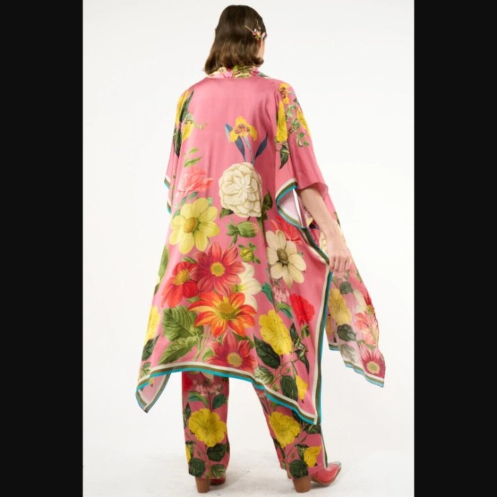 Aratta Silent Journey My Valentine Kimono Dusty Rose Floral ONE SIZE NWT - Picture 3 of 5